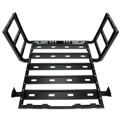 Roof Rack with Side Ladders and Black Luggage Carrier for 2007-2018 Jeep Wrangler JK