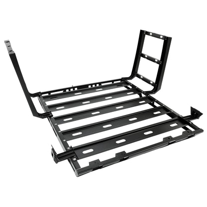 Roof Rack with Side Ladders and Black Luggage Carrier for 2007-2018 Jeep Wrangler JK