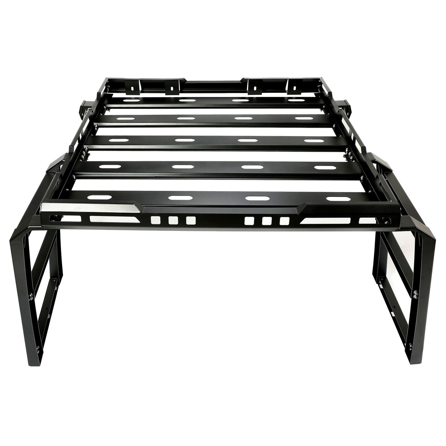 Roof Rack with Side Ladders and Black Luggage Carrier for 2007-2018 Jeep Wrangler JK