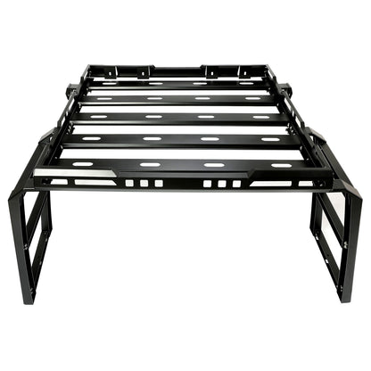 Roof Rack with Side Ladders and Black Luggage Carrier for 2007-2018 Jeep Wrangler JK