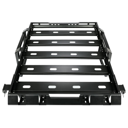 Roof Rack with Side Ladders and Black Luggage Carrier for 2007-2018 Jeep Wrangler JK