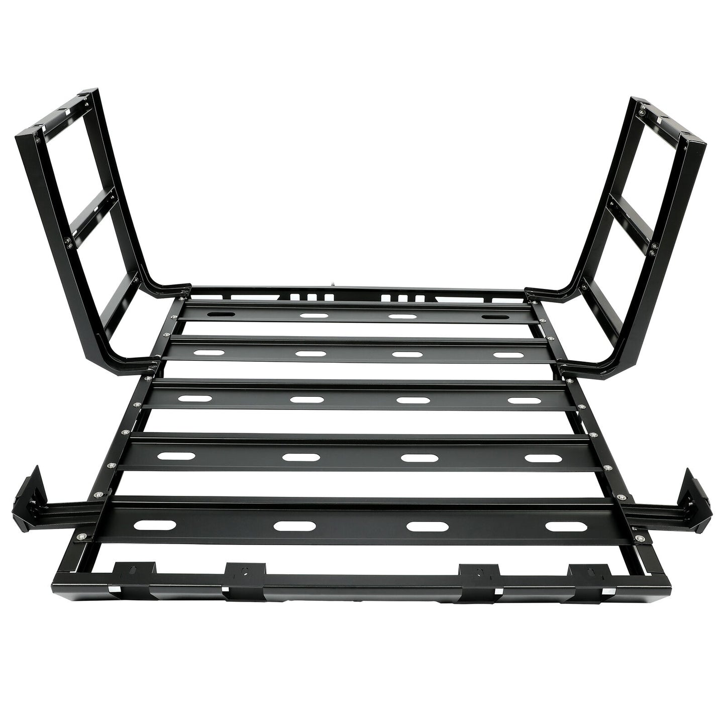 Roof Rack with Side Ladders and Black Luggage Carrier for 2007-2018 Jeep Wrangler JK