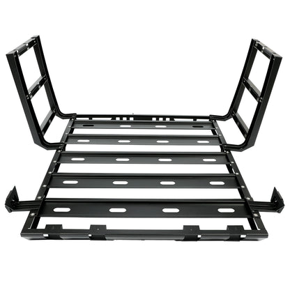 Roof Rack with Side Ladders and Black Luggage Carrier for 2007-2018 Jeep Wrangler JK
