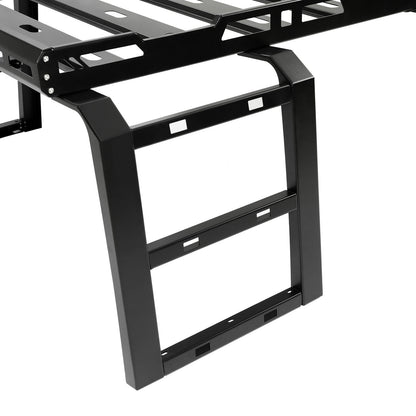 Roof Rack with Side Ladders and Black Luggage Carrier for 2007-2018 Jeep Wrangler JK