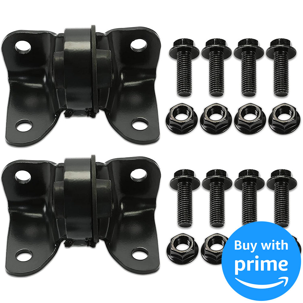 Black Front Torsion Bar Support Mounting Kit Cross Member Mounting Bushing Compatible with Chevy Silverado GMC Sierra 1500 1500HD 2500 Pickup Truck 4WD Pair Set 2