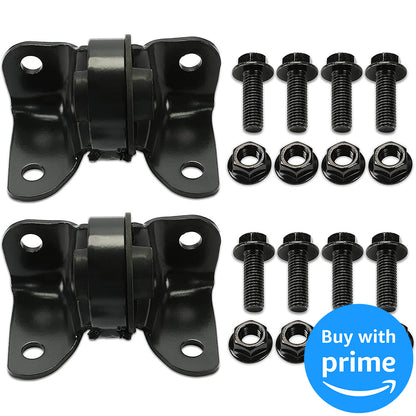 Black Front Torsion Bar Support Mounting Kit Cross Member Mounting Bushing Compatible with Chevy Silverado GMC Sierra 1500 1500HD 2500 Pickup Truck 4WD Pair Set 2