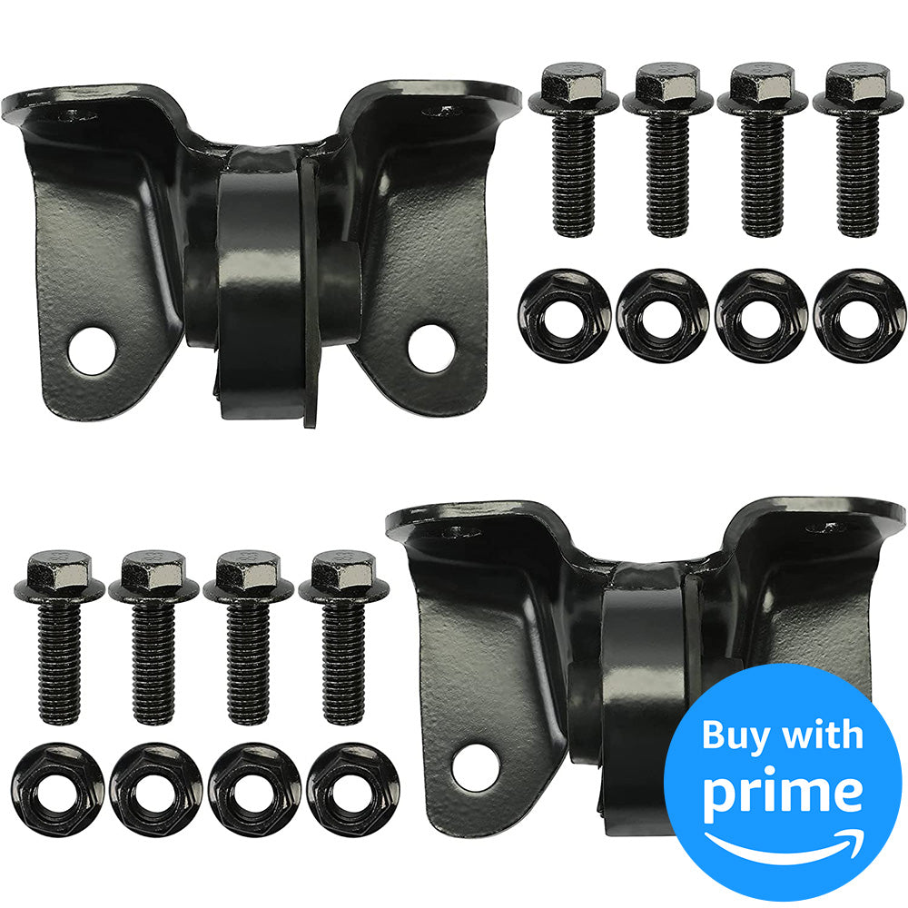 Black Front Torsion Bar Support Mounting Kit Cross Member Mounting Bushing Compatible with Chevy Silverado GMC Sierra 1500 1500HD 2500 Pickup Truck 4WD Pair Set 2
