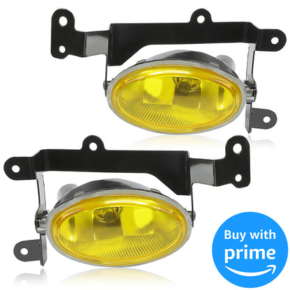 Front Bumper Driving Fog Lights Compatible with 2006-2008 Honda Civic 2Dr Coupe Lamps with Switch Pair (Yellow Lens ) Replace for HO2890114 08V31-SVA-111