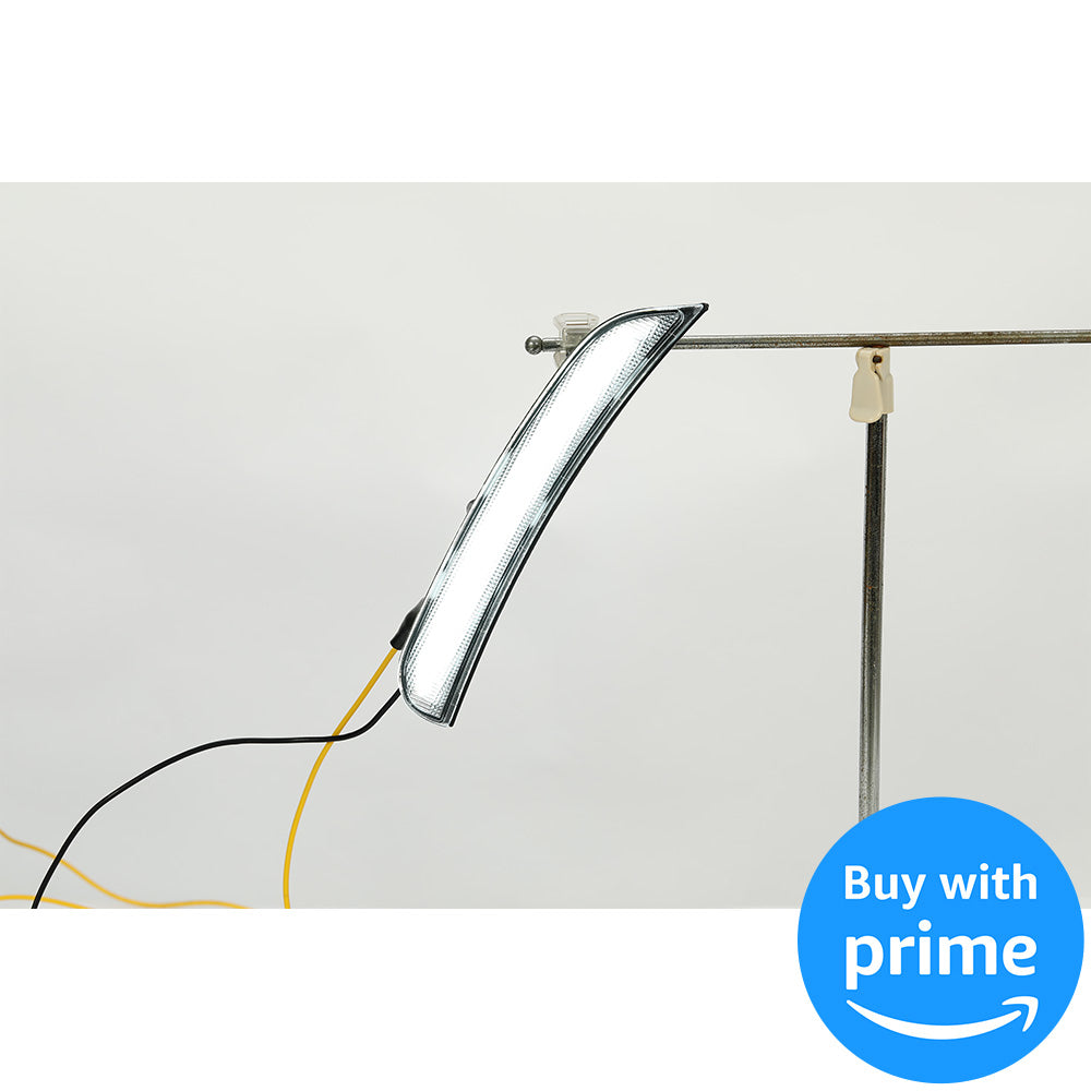 Side Marker Light Compatible with 2015-2022 Dodge Charger Side Marker Lamps Reflectors Front Rear LED Clear Lens White Lights Replacement for 68214404AA 68214405AA 68214127AA 68214126AA 4Pcs