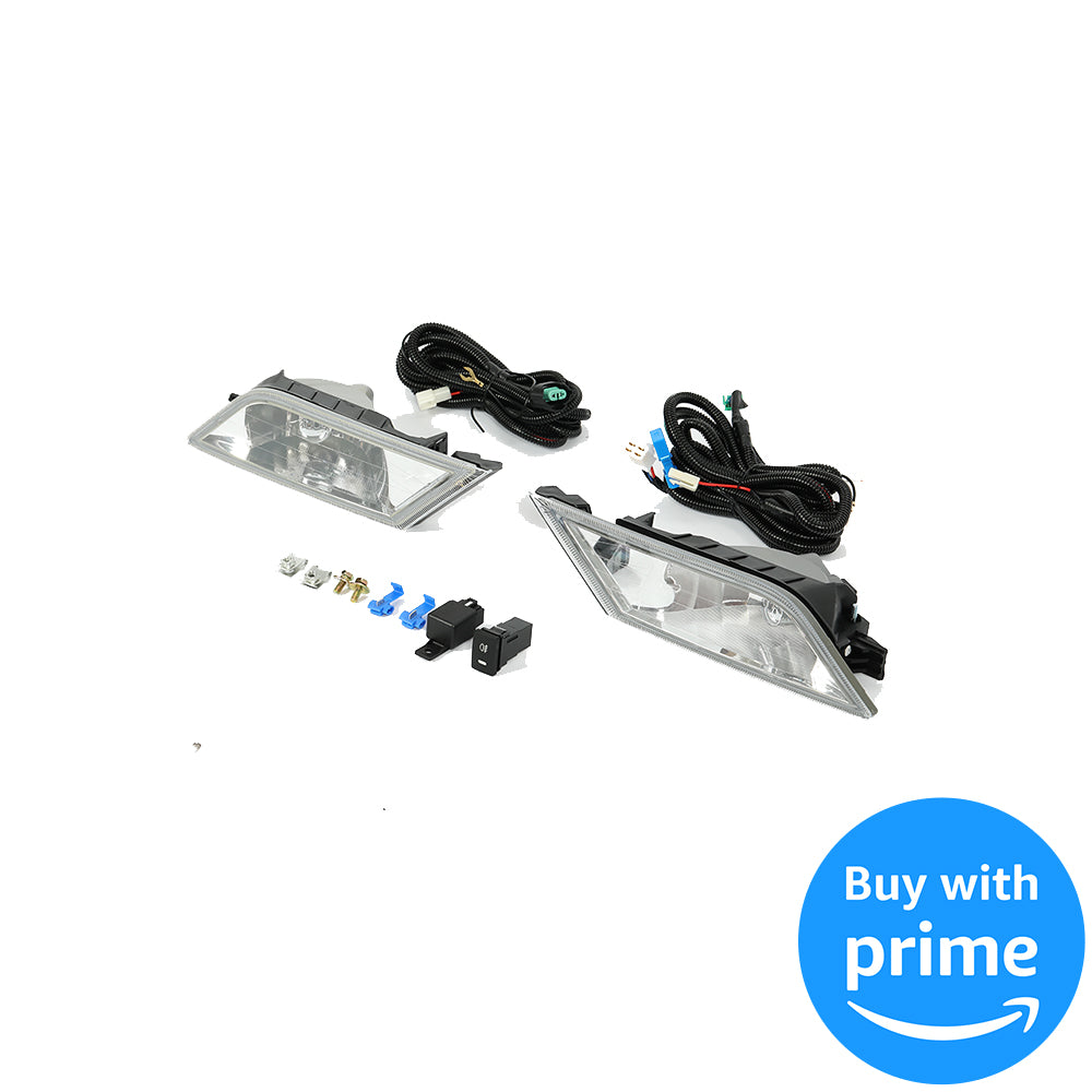 Fog Lights Lamps Compatible with 2011-2013 Honda Odyssey Replacement Assembly Fog Lamps with Bulbs & Wiring Harness & Switch Kit Chrome Housing Clear Lens