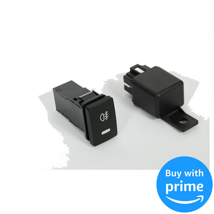 Fog Lights Lamps Compatible with 2011-2013 Honda Odyssey Replacement Assembly Fog Lamps with Bulbs & Wiring Harness & Switch Kit Chrome Housing Clear Lens