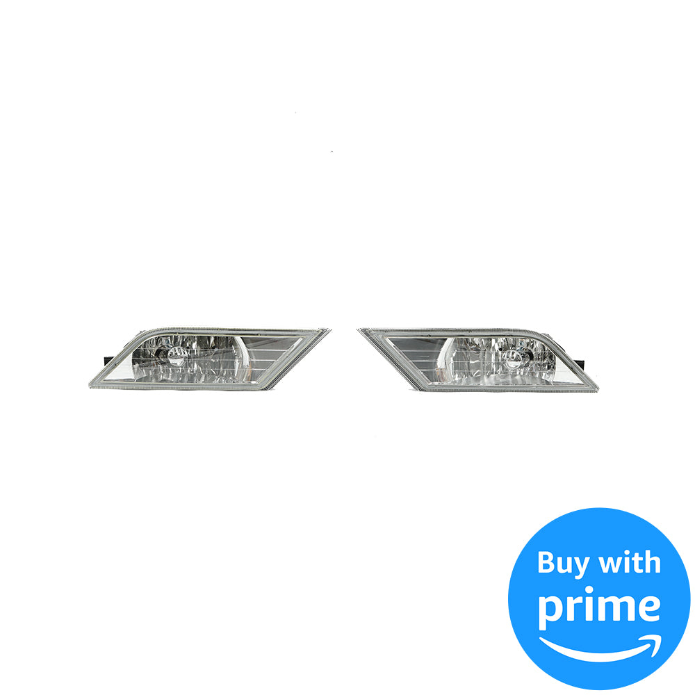 Fog Lights Lamps Compatible with 2011-2013 Honda Odyssey Replacement Assembly Fog Lamps with Bulbs & Wiring Harness & Switch Kit Chrome Housing Clear Lens