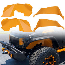 Front & Rear Inner Fender Liners Sheet Compatible with 2007-2018 Jeep Wrangler JK Yellow Splash Guards High Strength Simple Style