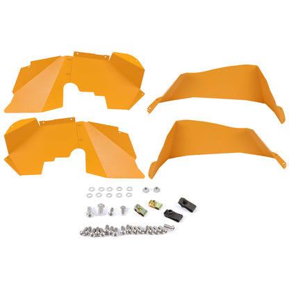 Front & Rear Inner Fender Liners Sheet Compatible with 2007-2018 Jeep Wrangler JK Yellow Splash Guards High Strength Simple Style