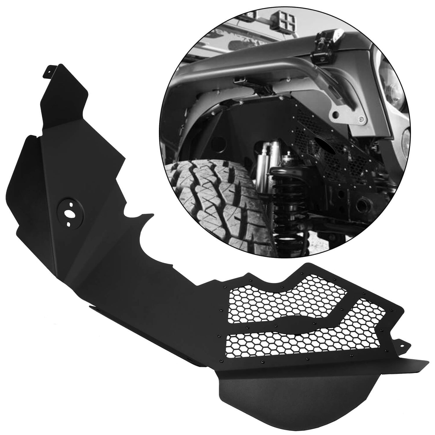 Solid Aluminum Front Inner Fender Liner Flares For 2007-2018 Jeep Wrangler JK