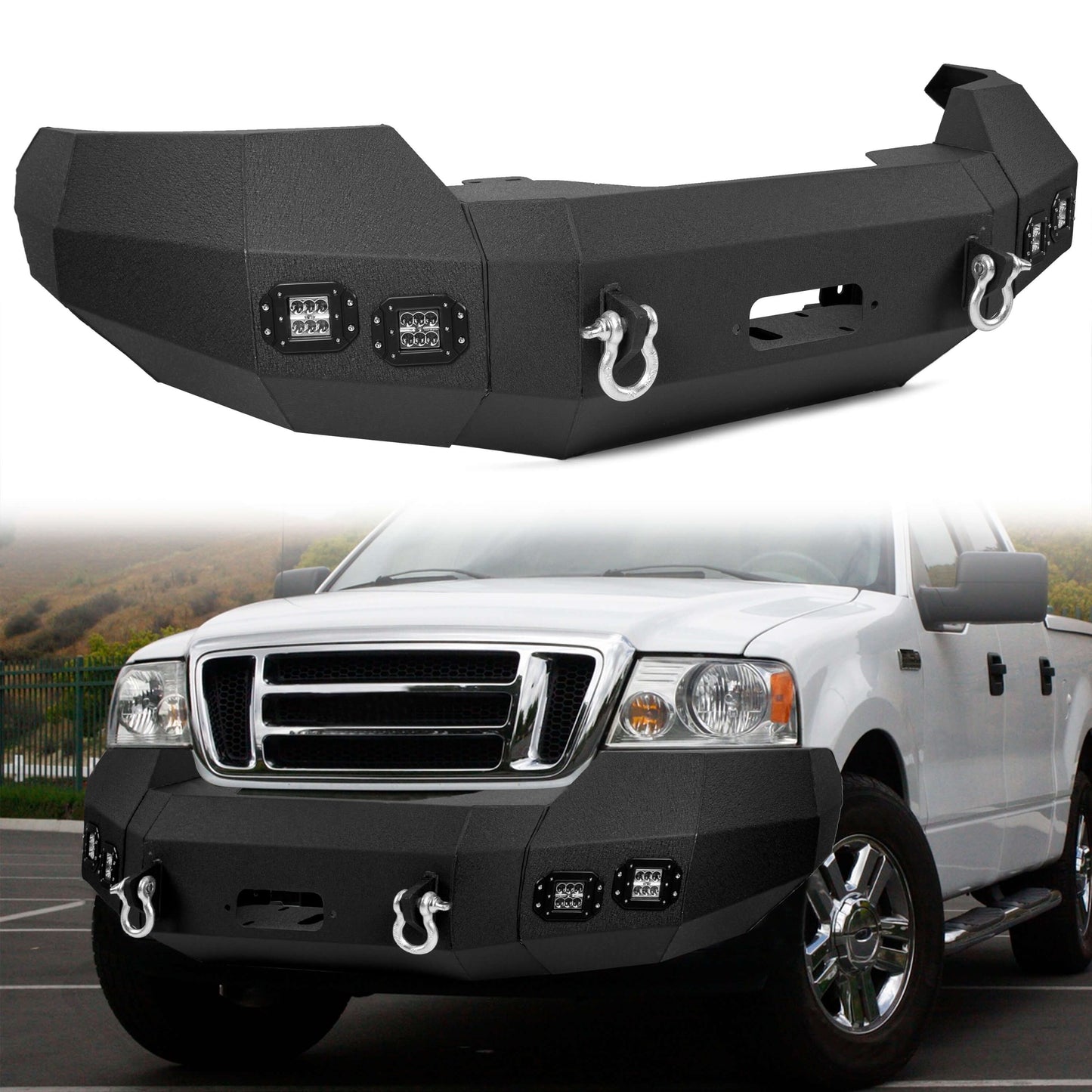 Offroad Front Bumper for 2004-2008 Ford F-150,3 Piece Winch Ready