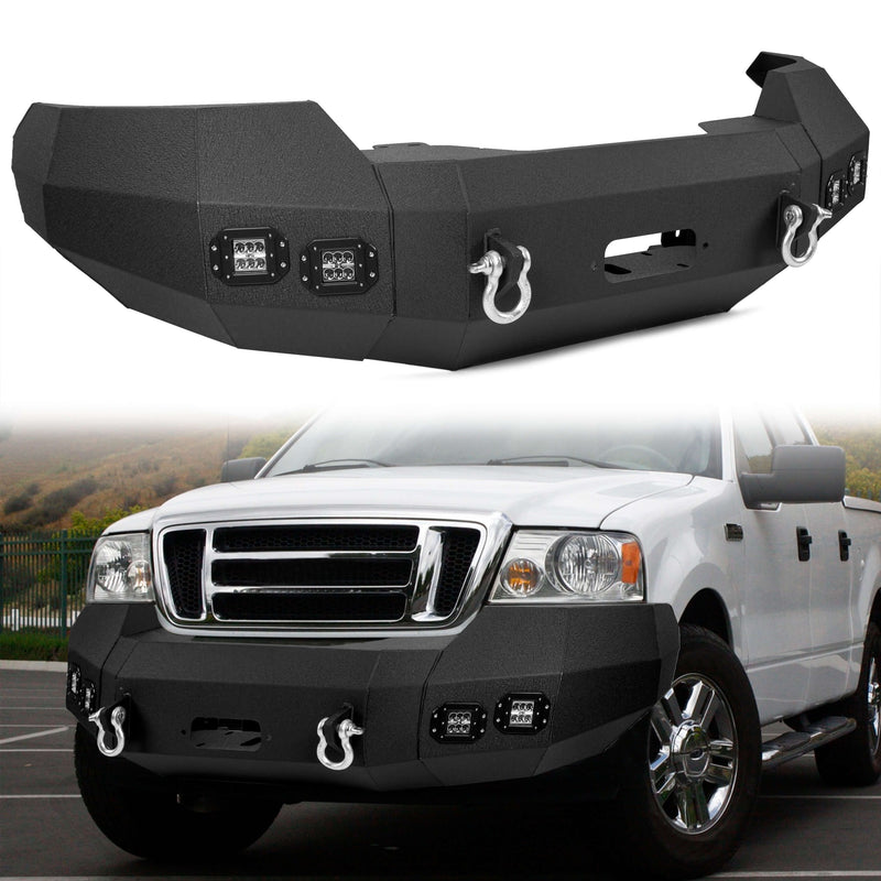 YIKATOO® Offroad Front Bumper for 2004-2008 Ford F-150,3 Piece Winch Ready