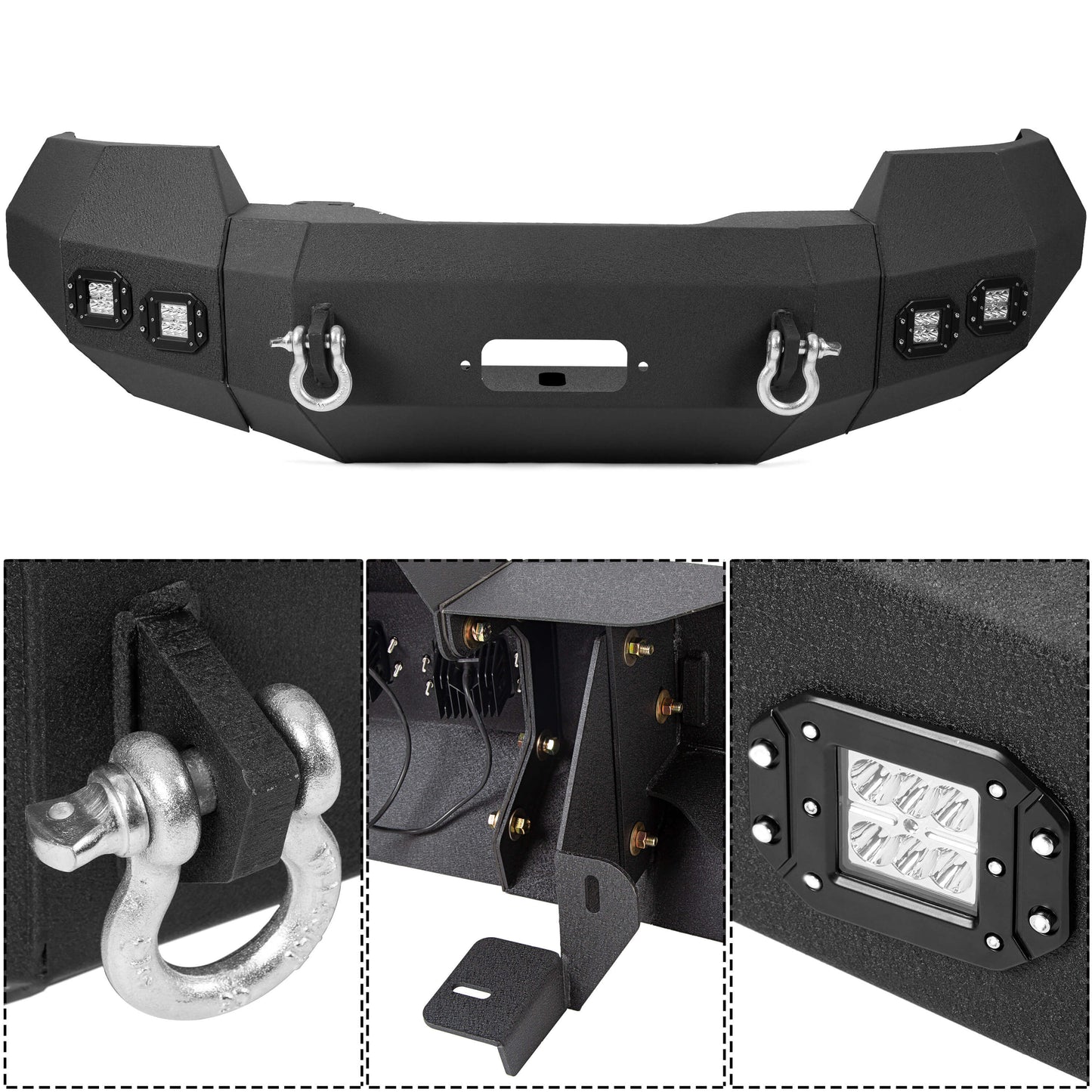 Offroad Front Bumper for 2004-2008 Ford F-150,3 Piece Winch Ready