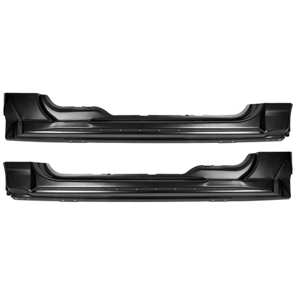 Steel Outer Rocker Panels Pair Black Compatible with 2004-2008 F-150 Standard Cab 2 Door