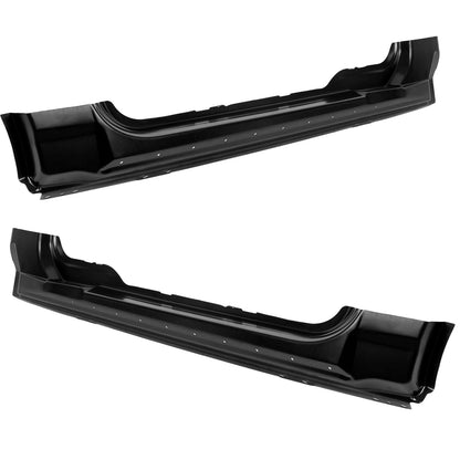 Steel Outer Rocker Panels Pair Black Compatible with 2004-2008 F-150 Standard Cab 2 Door