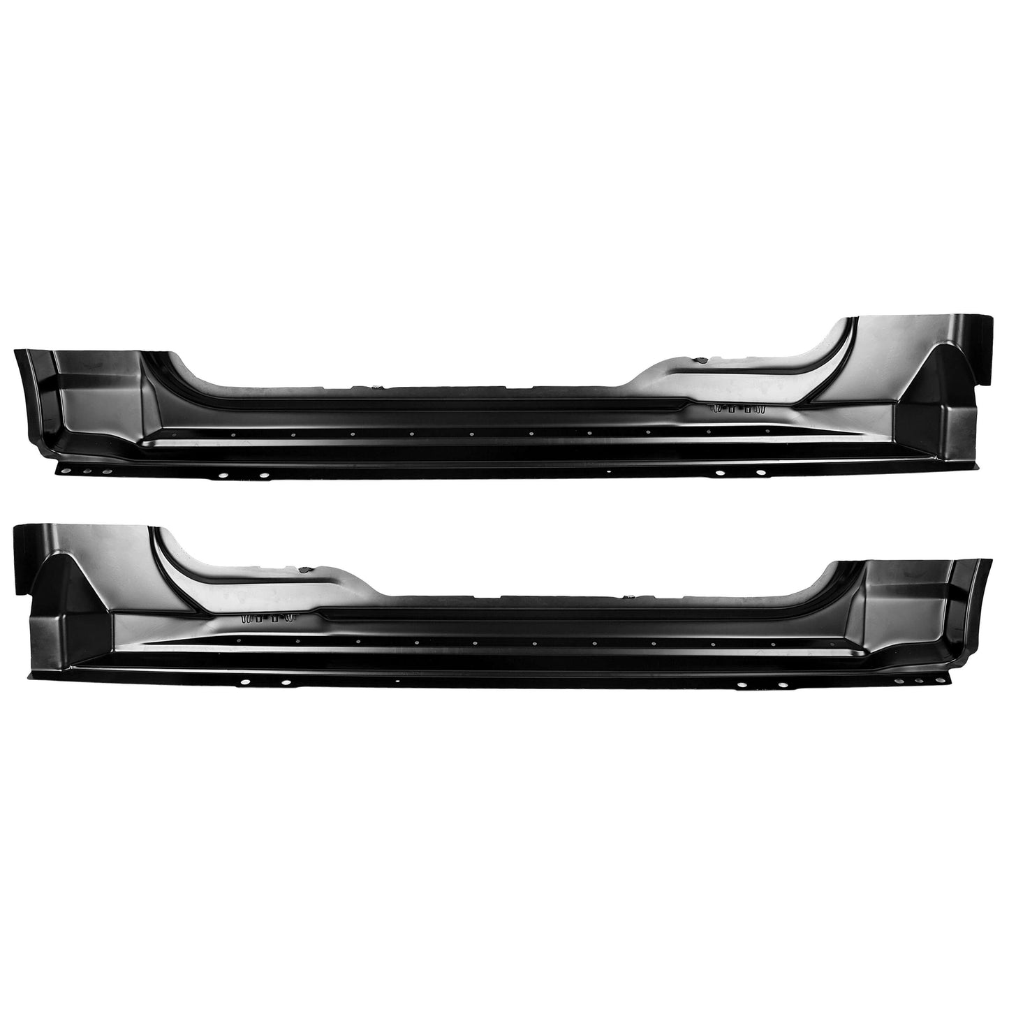 Steel Outer Rocker Panels Pair Black Compatible with 2004-2008 F-150 Standard Cab 2 Door