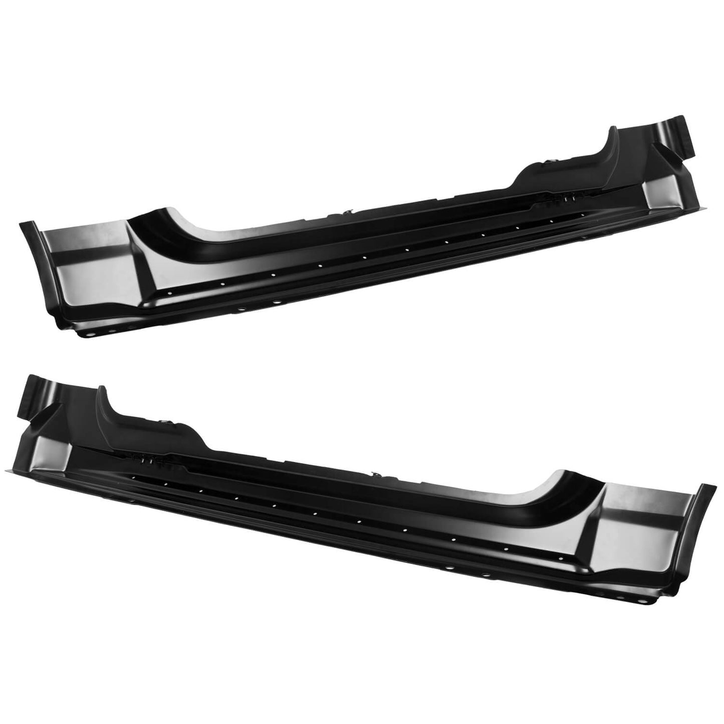 Steel Outer Rocker Panels Pair Black Compatible with 2004-2008 F-150 Standard Cab 2 Door