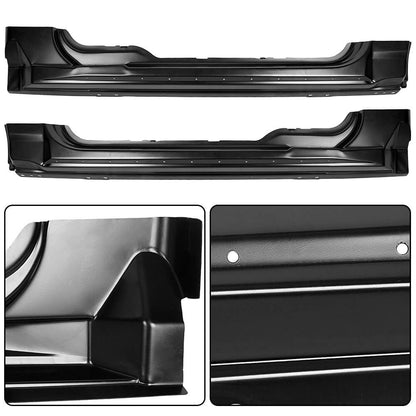 Steel Outer Rocker Panels Pair Black Compatible with 2004-2008 F-150 Standard Cab 2 Door