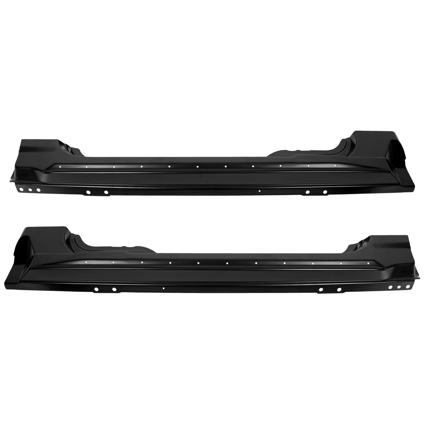 Steel Outer Rocker Panels Pair Black Compatible with 2004-2008 F-150 Standard Cab 2 Door