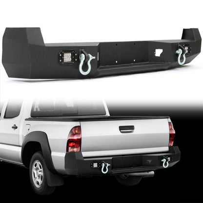 Rear Bumper for 2005-2015 Toyota Tacoma w/LED Light+D Ring