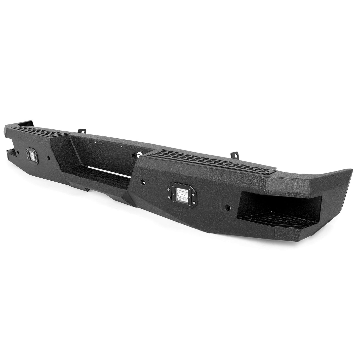 Heavy-Duty Rear Bumper Black For Chevy Silverado and GMC Sierra 1500 2007-2018