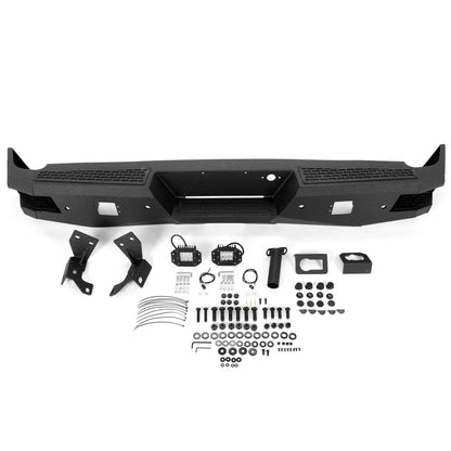 Heavy-Duty Rear Bumper Black For Chevy Silverado and GMC Sierra 1500 2007-2018
