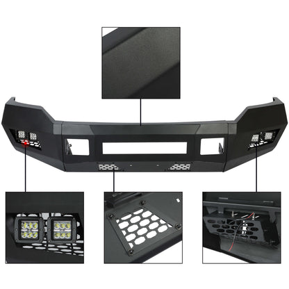 Modular Front Bumper for 2011-2016 Ford F-250 F-350,3-Piece w/LED Lights