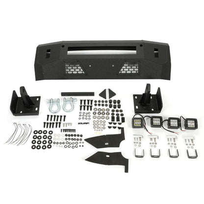 Front Bumper Off-road 3-Piece Modular Compatible with 2013-2018 Dodge Ram 1500 2019-2021 Ram 1500 Classic 2WD/4WD
