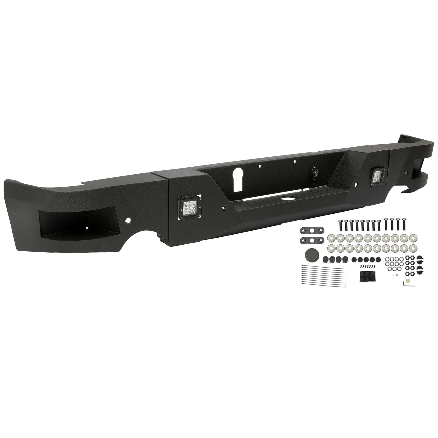 Truck Black Steel Rear Bumper for 2009-2018 Dodge Ram 1500,Face Bar Guard Step