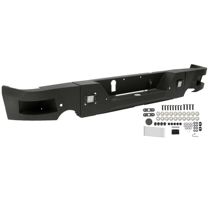 Truck Black Steel Rear Bumper for 2009-2018 Dodge Ram 1500,Face Bar Guard Step
