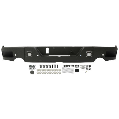 Truck Black Steel Rear Bumper for 2009-2018 Dodge Ram 1500,Face Bar Guard Step