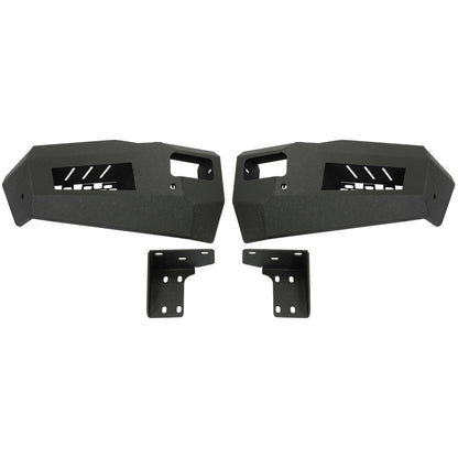 Front Bumper Off-road 3-Piece Modular Compatible with 2010-2018 Dodge Ram 2500 3500 with 4 LED Lights Powder Coated Steel Textured Black