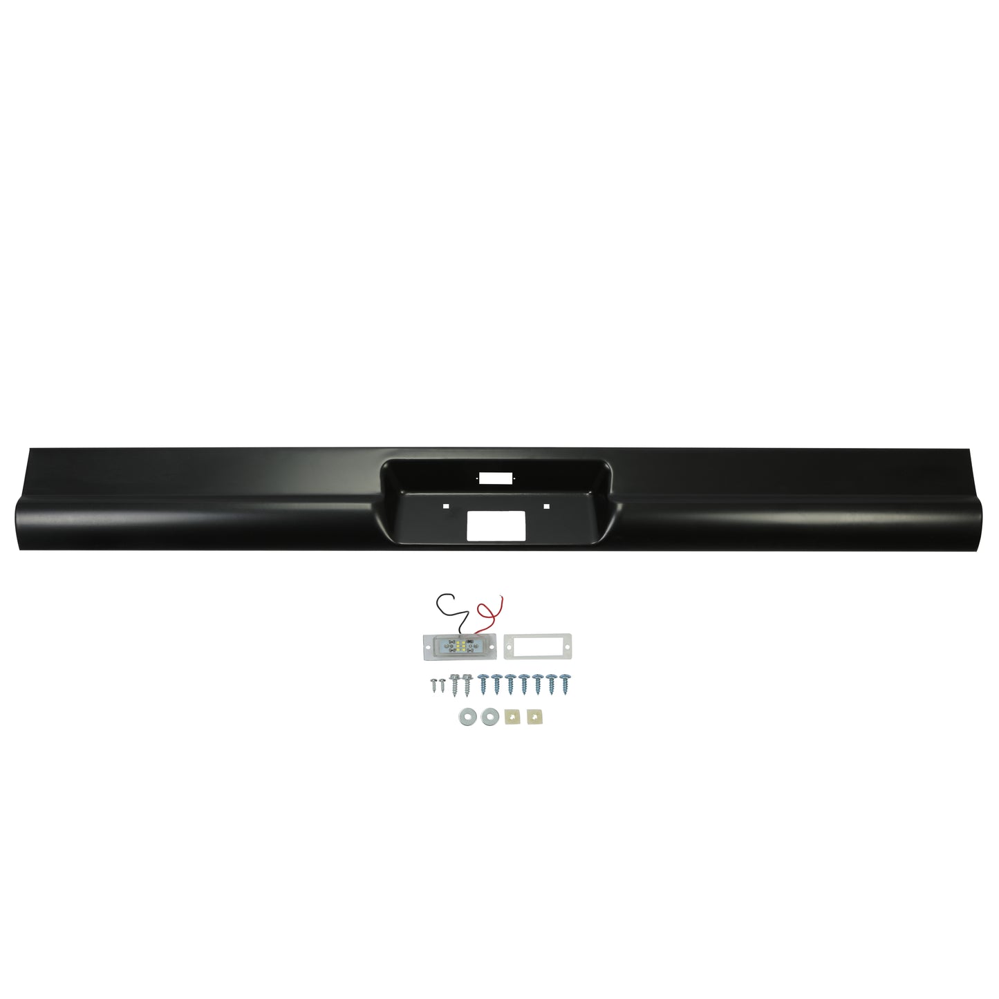 Steel Rear Roll Pan Bumper W/ License Light Compatible With 1967-1972 Chevy C10 Pickup Fleetside