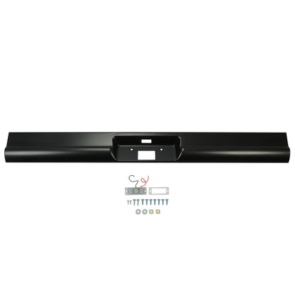Steel Rear Roll Pan Bumper W/ License Light Compatible With 1967-1972 Chevy C10 Pickup Fleetside