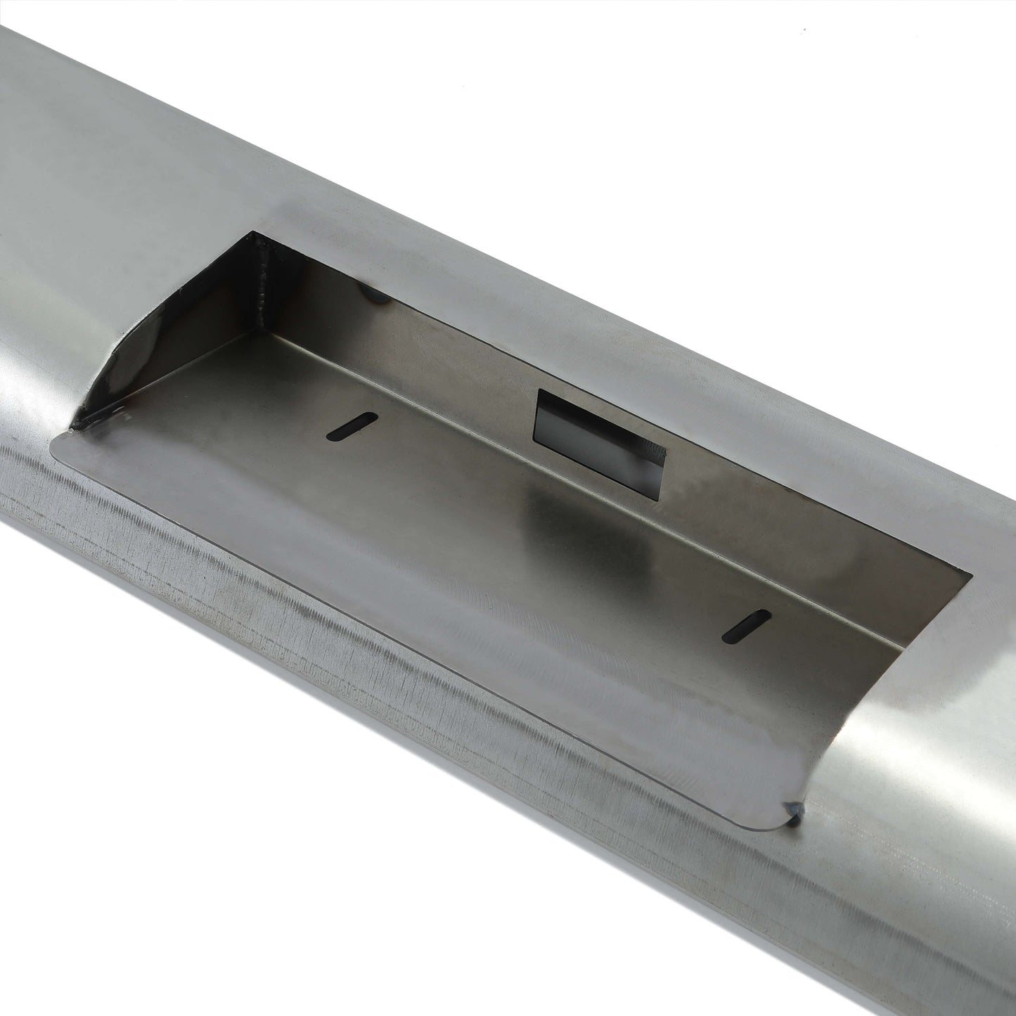 Steel Roll Pan Rollpan Bumper Compatible with 1967-1972 Ford F100 Fleetside w/License Plate Hole&Light