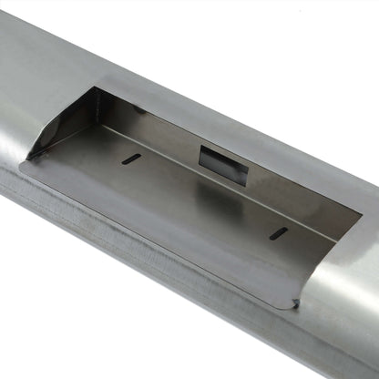 Steel Roll Pan Rollpan Bumper Compatible with 1967-1972 Ford F100 Fleetside w/License Plate Hole&Light