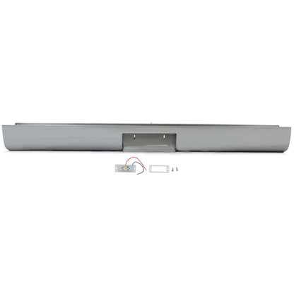 Steel Roll Pan Rollpan Bumper Compatible with 1967-1972 Ford F100 Fleetside w/License Plate Hole&Light