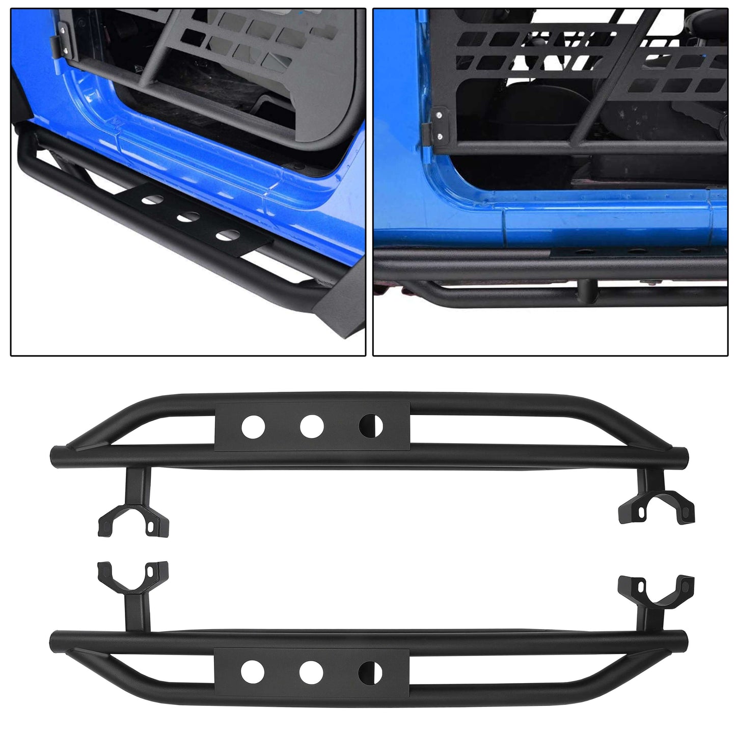 Rock Sliders Nerf Bars Running Board Rail Step for 2007-2018 Jeep Wrangler JK 2 Door