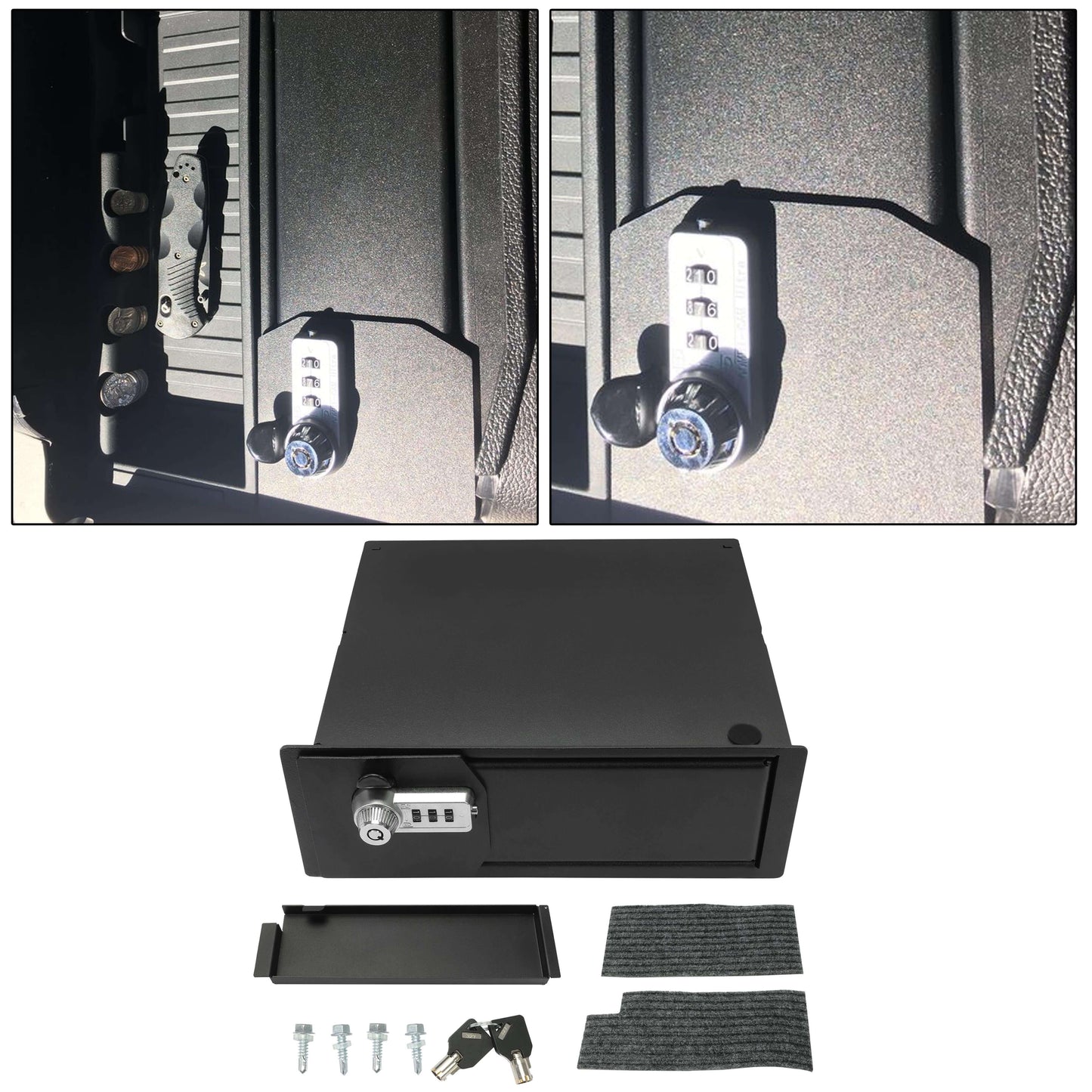 Insert Center Console Safe Gun Storage Box FOR Ford F-150 F150/RAPTOR 2009-2014