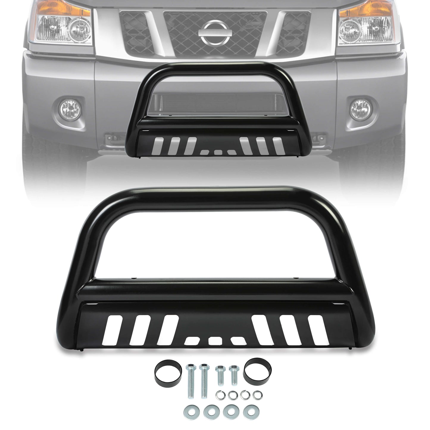 Bumper Bull Bar Tubing Front Grille Brush Guard Compatible with 2005-2015 Nissan Armada 2004-2015 Nissan Titan