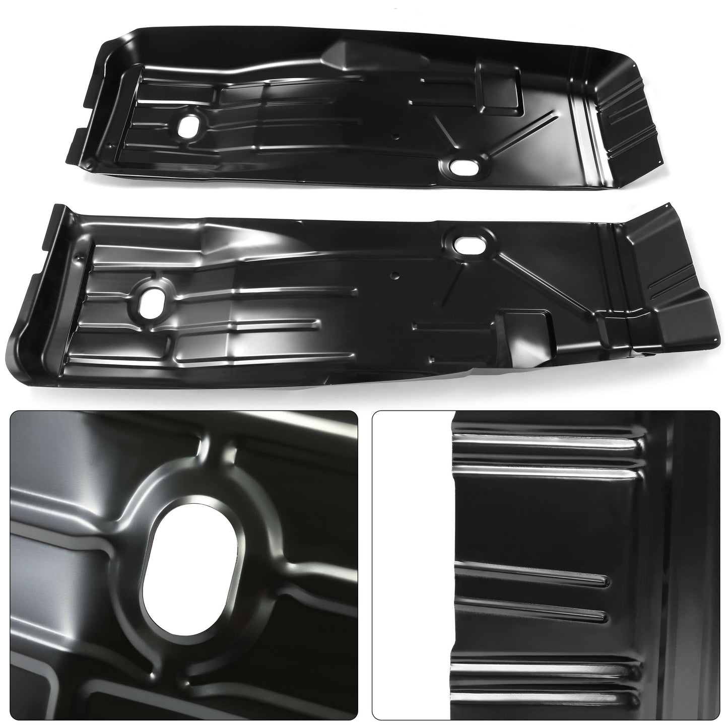 Front Floor Pans Black Repair Panels Compatible with 1967-1969 Camaro Firebird