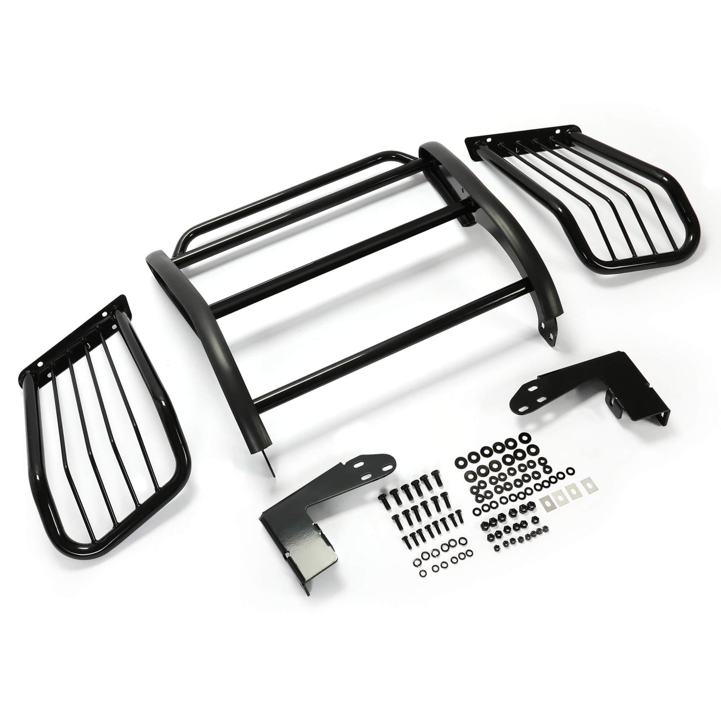 Brush Guard Grille Guard Black Steel Compatible with 2002-2009 Chevy Trailblazer 2002-2009 Trailblazer EXT Trimming of Lower Air Dam Required