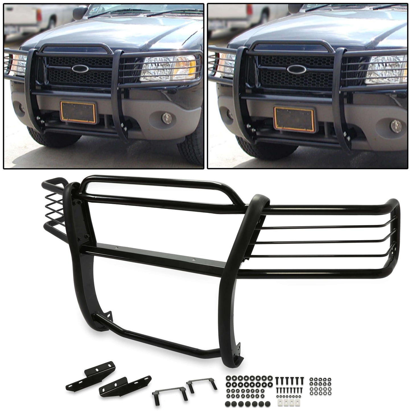 Brush Guard Compatible with 2002-2005 Ford Explorer All 4-Door Models Black Steel Bumper Brush Grille Guard Protector