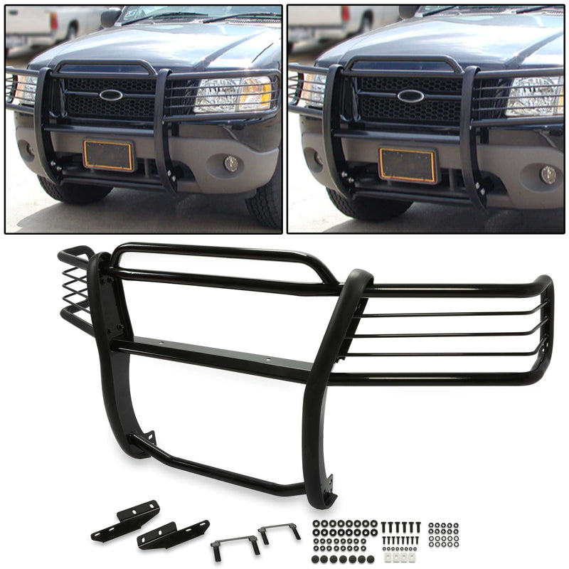YIKATOO® Brush Guard Compatible with 2002-2005 Ford Explorer All 4-Door Models Black Steel Bumper Brush Grille Guard Protector -junior
