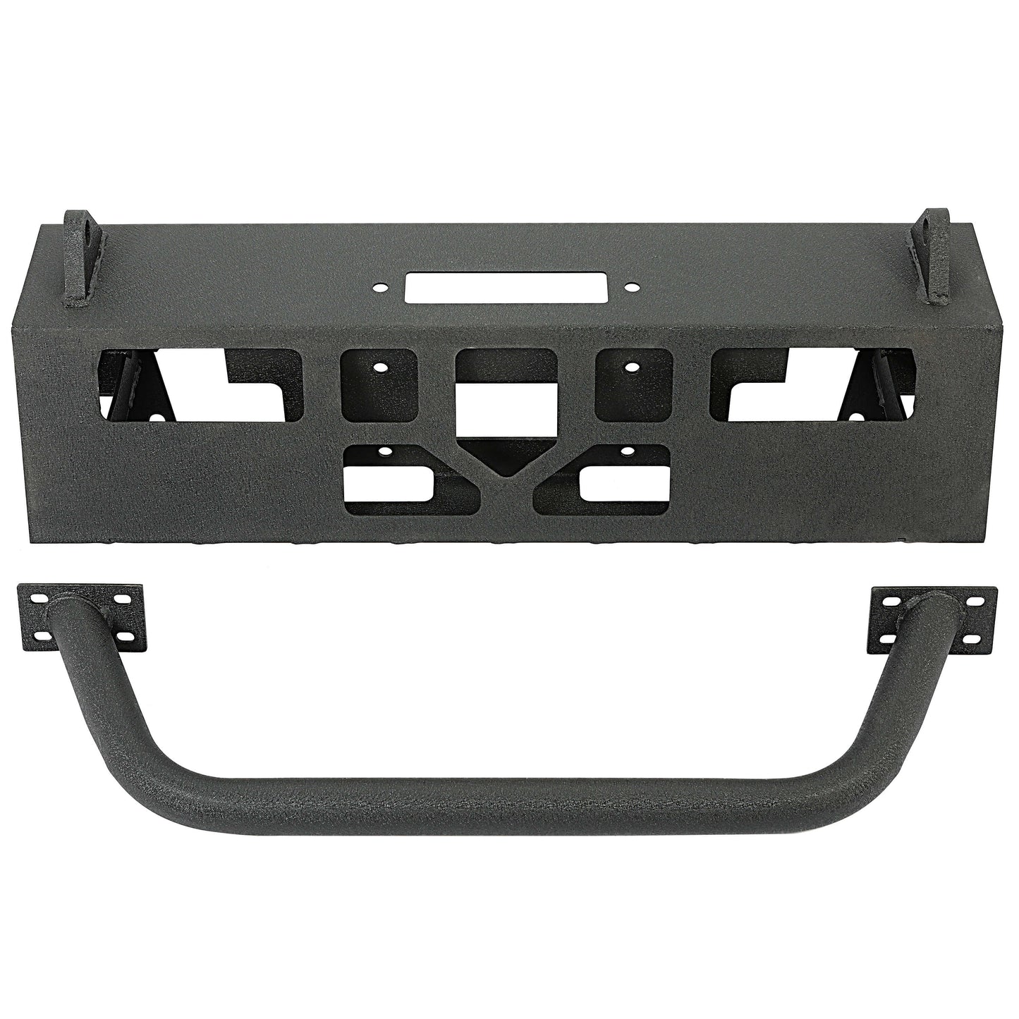 Front Bumper Textured Black Steel W/ Bull Bar For 1997-2004 Dodge Dakota Durango